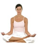 Woman in yoga lotus position
